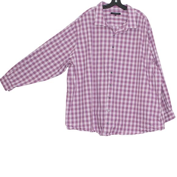 Synrgy Mens Shirt Academia Preppy Retro Indie Coastal Grandpa Button Purple 4XL - Picture 6 of 6